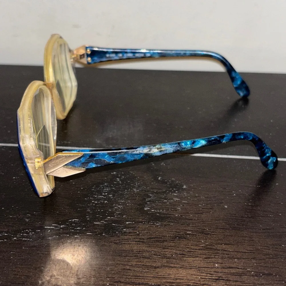 Vintage Silhouette FRAMES‎ | Blue Marbled Geometric Oversized Eyeglasses Austria